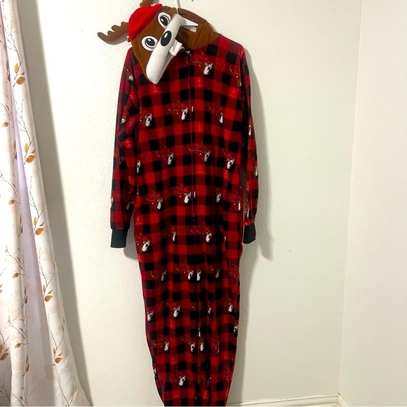 Buc-ee’s Unisex Size L/XL Onesie Beaver Hoodie/Tail Zip Up Pajama Lounge Pockets - Picture 3 of 11